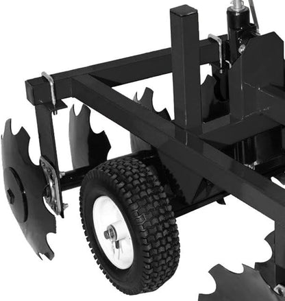 4-Foot Tow-Behind Disc Harrow with 16 Notched 16-Inch Steel Discs and Concrete-Block Weight Tray