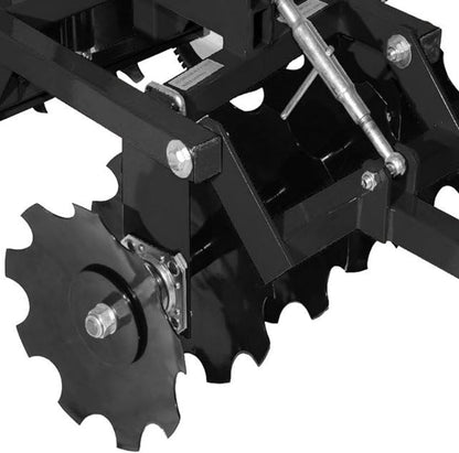 4-Foot Tow-Behind Disc Harrow with 16 Notched 16-Inch Steel Discs and Concrete-Block Weight Tray