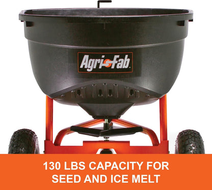 100-Pound Tow-Behind Broadcast Spreader for Lawn Tractors and ATVs with 10-Foot Spread Width