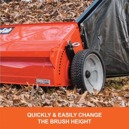 44-Inch Tow-Behind Lawn Sweeper with 25 cu. ft. Mesh Hopper and Ground-Driven Brushes