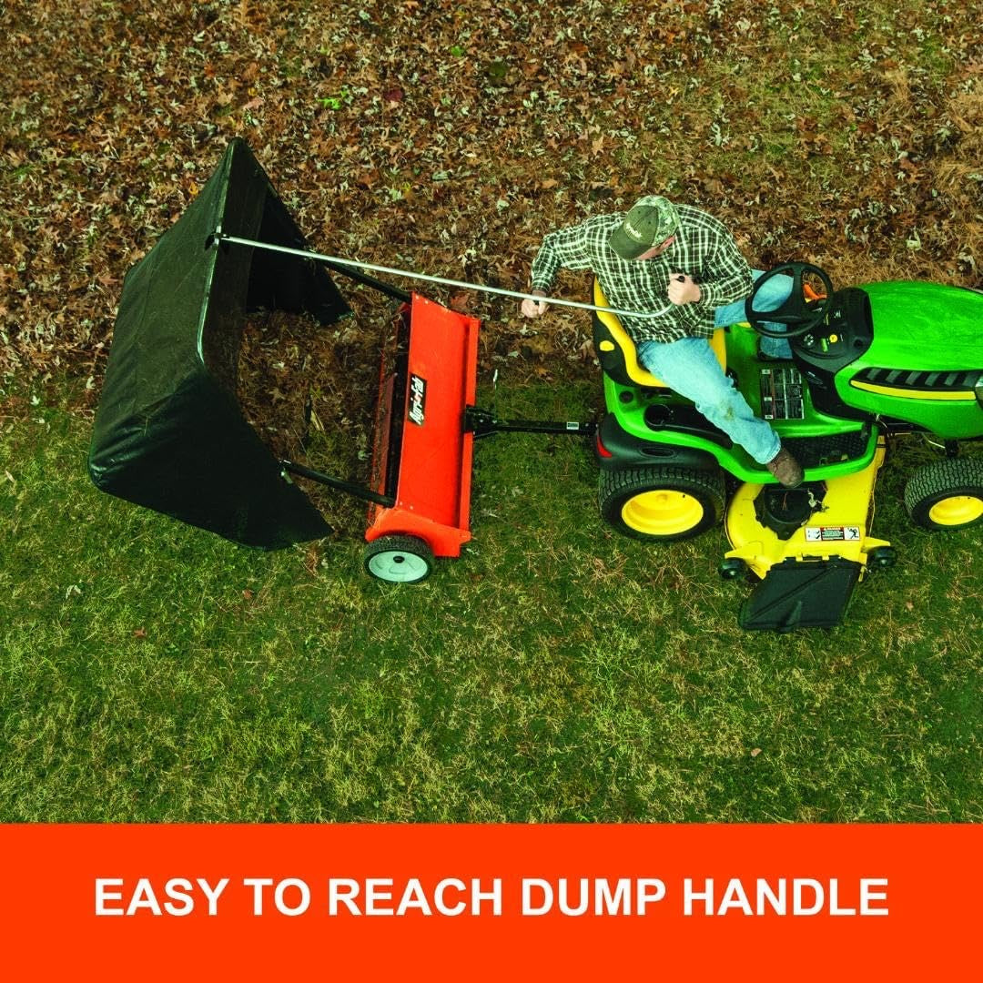 44-Inch Tow-Behind Lawn Sweeper with 25 cu. ft. Mesh Hopper and Ground-Driven Brushes