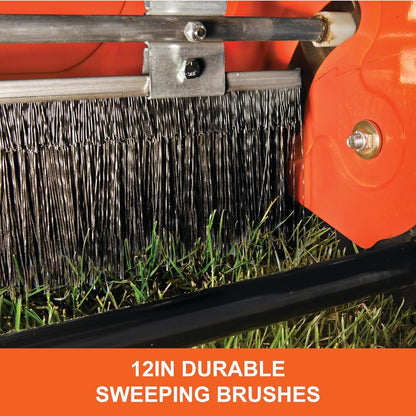 44-Inch Tow-Behind Lawn Sweeper with 25 cu. ft. Mesh Hopper and Ground-Driven Brushes