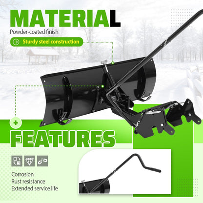 46-Inch Front Plow Blade Attachment for Lawn Tractors with 5-Position Manual Angle