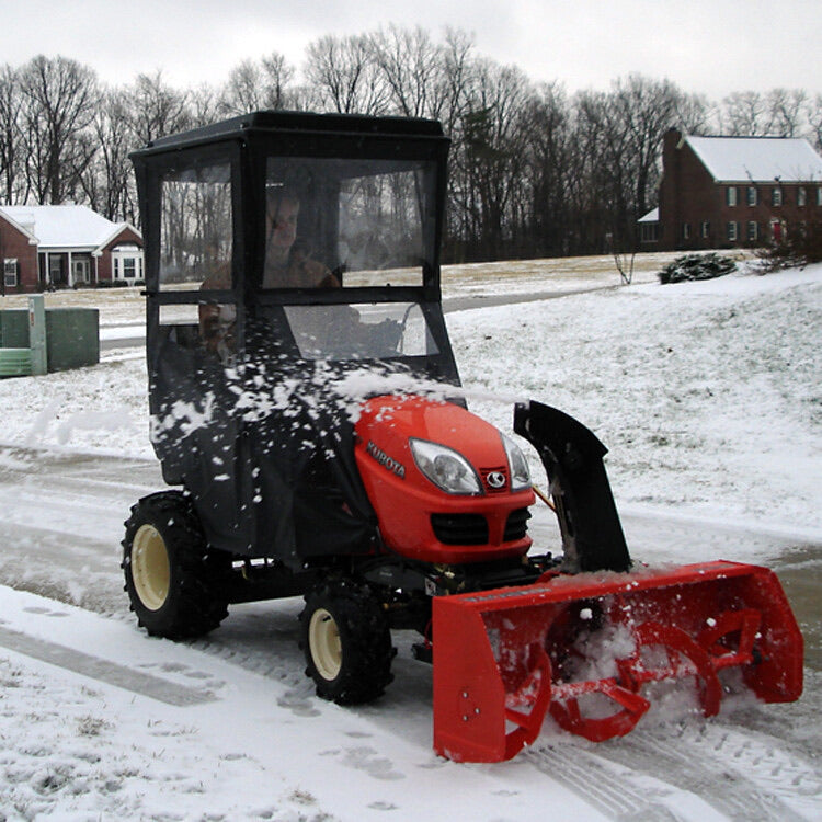 Universal Hard-Side Winter Cab Enclosure for Lawn Tractors and Riding Mowers with Hinged Door