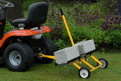 42-Inch Tow-Behind Dethatcher with 20 Spring-Steel Tines and Adjustable Weight Tray